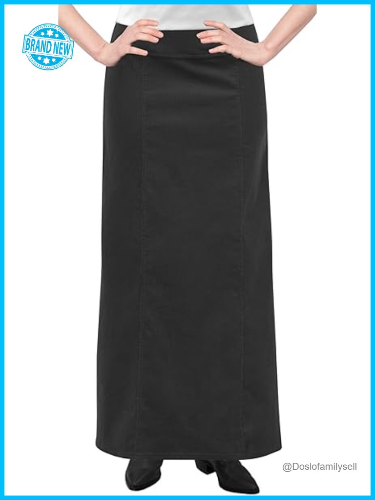 Long Ankle Length Maxi Stretch Corduroy A-Line Panel Skirt